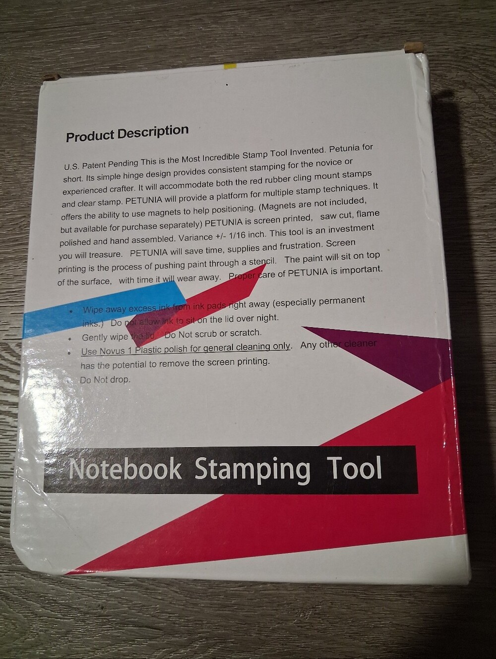 Petunia Notebook Stamping Tool - White with Pink & Blue Accents